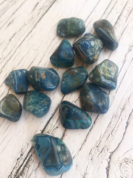 Shattuckite tumbled polished stone