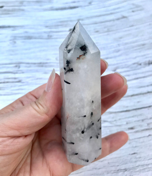 Tourmalinated Quartz Point