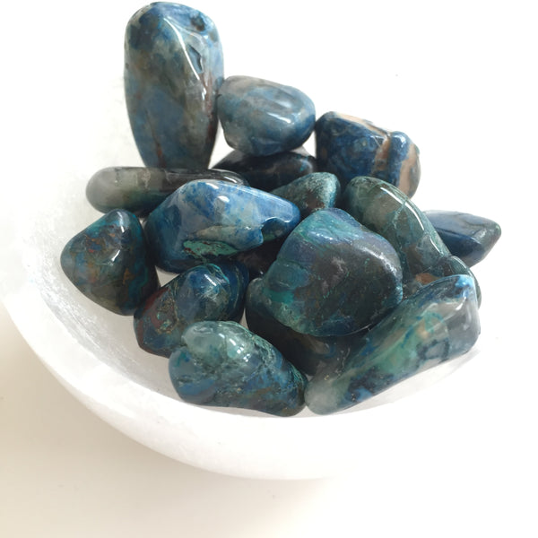 Shattuckite polished tumbled stone