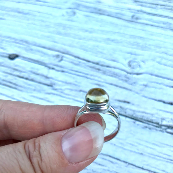 Citrine Sterling Silver Ring for Manifestation