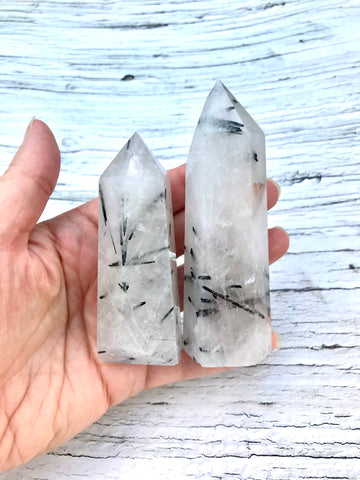 Tourmalinated Quartz Point