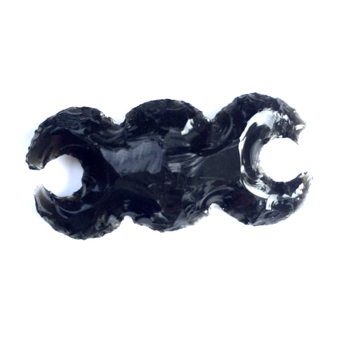 Triple Moon Hand Carved Obsidian