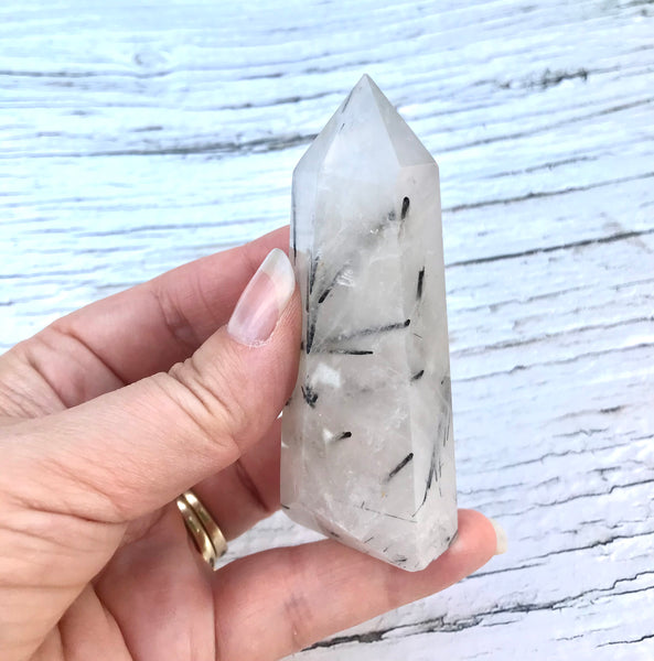 Tourmalinated Quartz Point