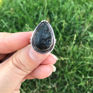 Tektite Sterling Silver Ring